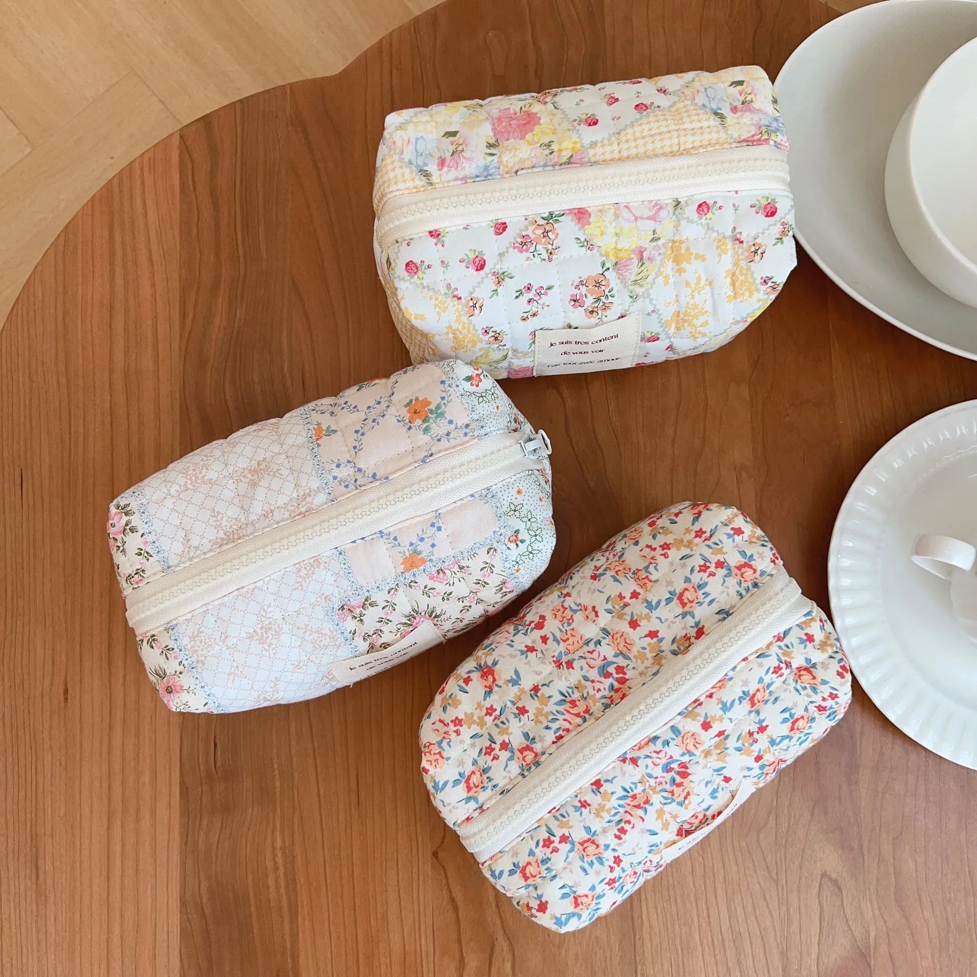 UAKISS  -  New Floral Cute Cosmetic Bags Makeup Brush Storage Bag Brushes Makeup Organizer Large Capacity Pencil Case Stationery Bags