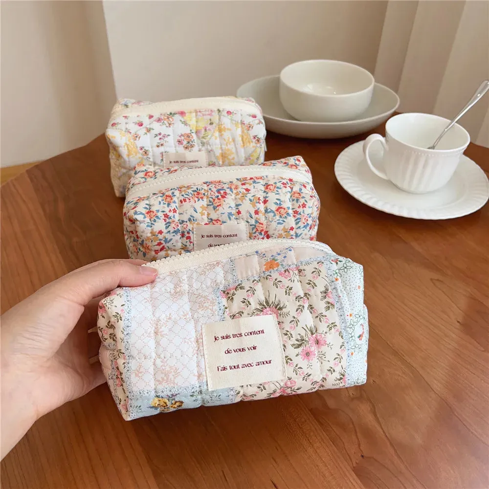 UAKISS  -  New Floral Cute Cosmetic Bags Makeup Brush Storage Bag Brushes Makeup Organizer Large Capacity Pencil Case Stationery Bags