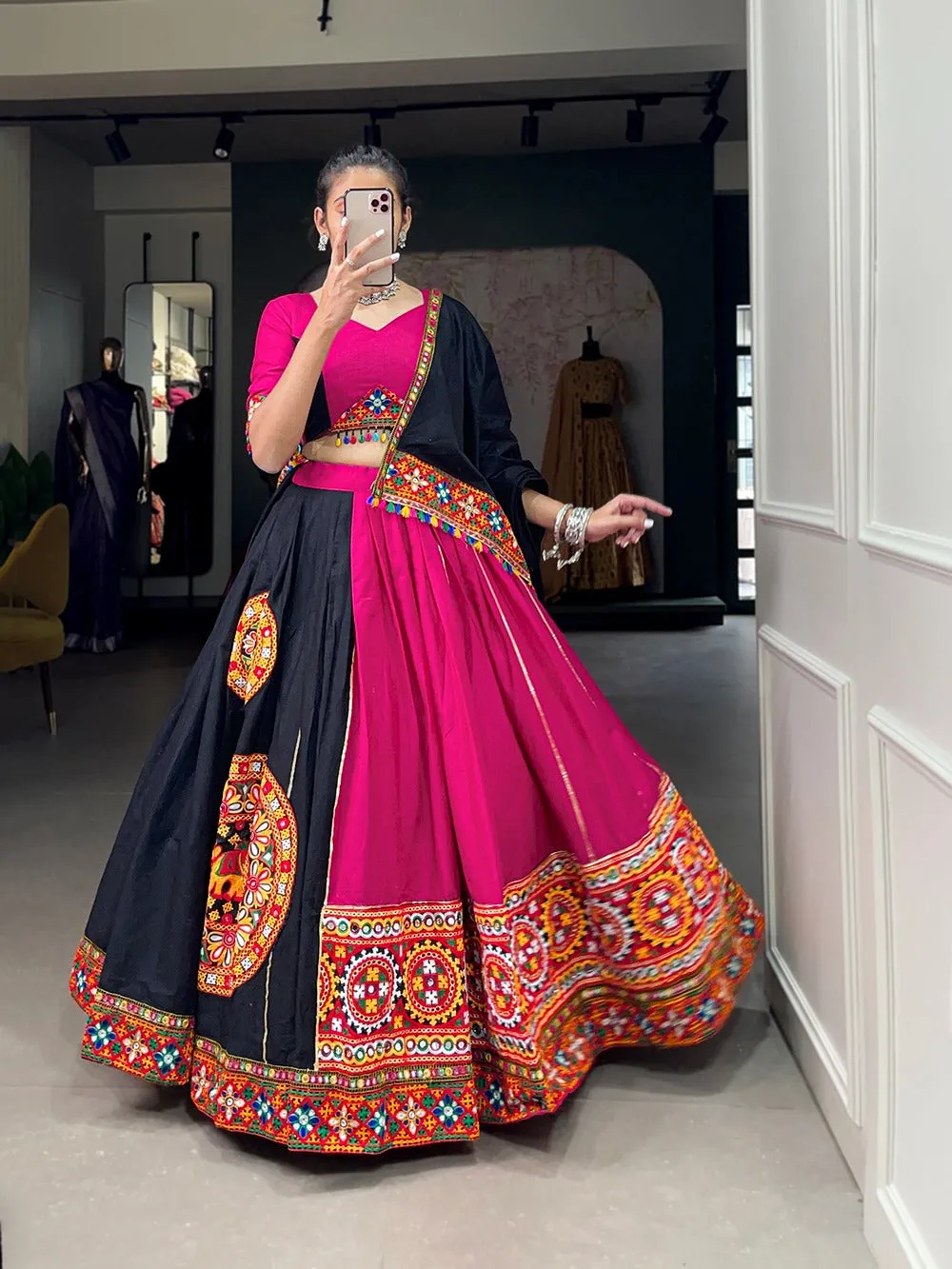 Women's Designer Pure Cotton  Navaratri Garba Chaniya Choli