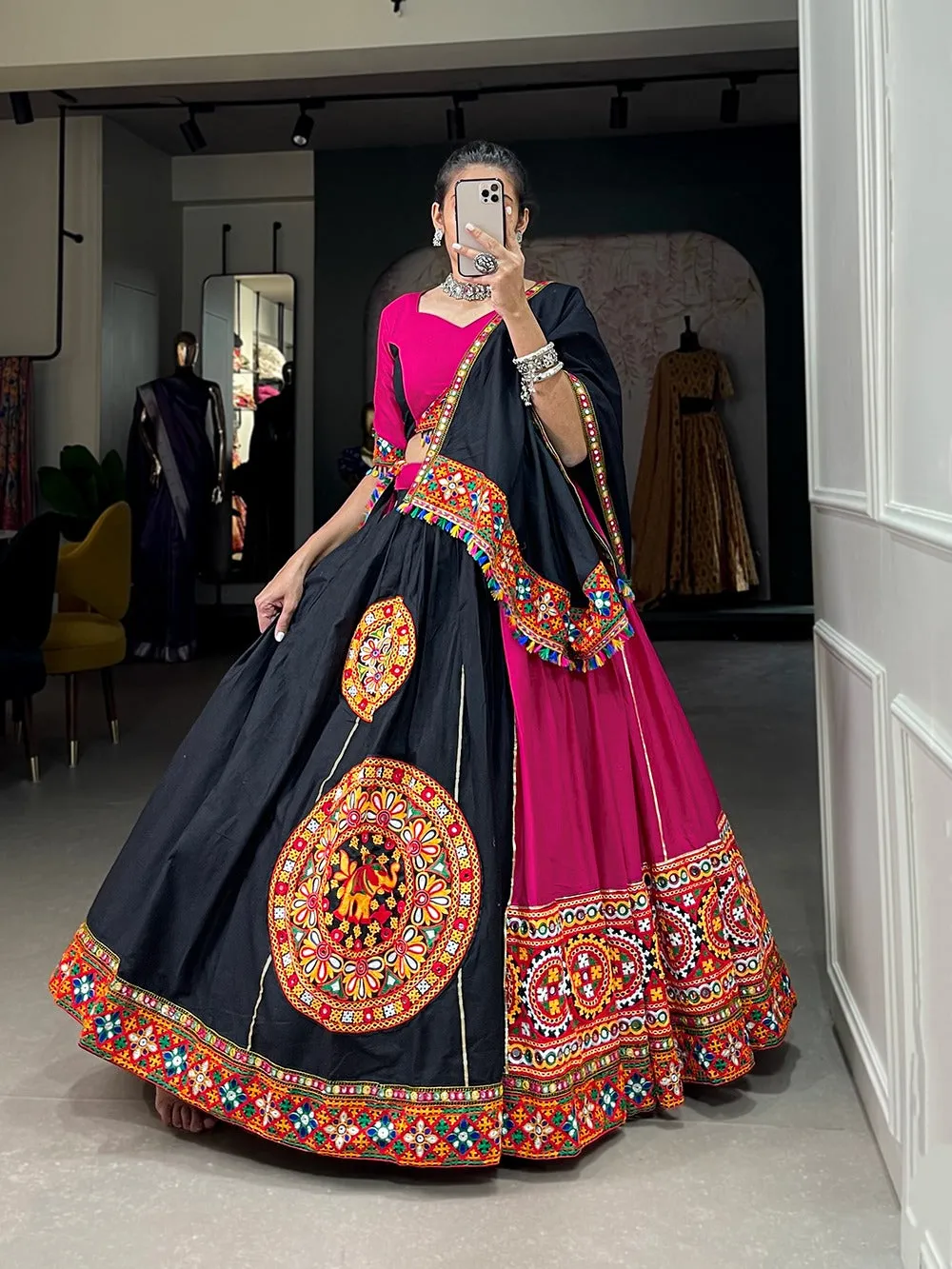 Women's Designer Pure Cotton  Navaratri Garba Chaniya Choli
