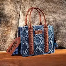 Wrangler Denim Frayed Fringe Crossbody Canvas Tote